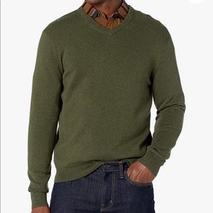 Amazon Essentials Men's V-Neck Sweater size XXL Color Olive Heather NWT